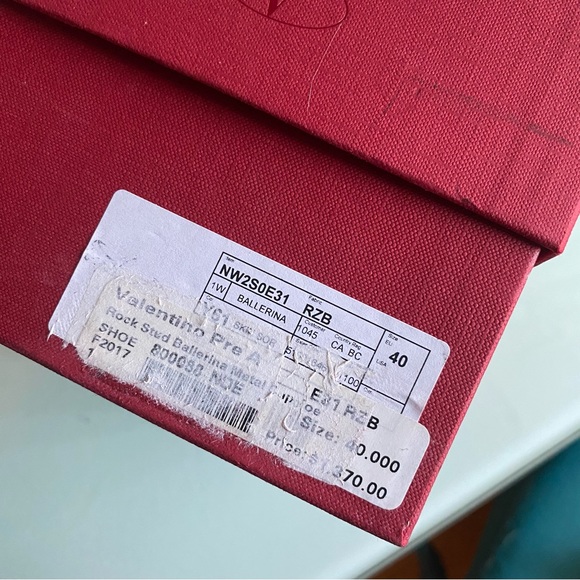 VALENTINO GARAVANI ROCKSTUD BALLERINA FLATS/METAL TOE CAP - Picture 9 of 10